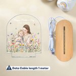 Lámpara de noche acrílica personalizada con nombre y título pintada a mano en estilo acuarela Decoración de la habitación Día de la madre Cumpleaños Regalo para recién nacidos Mamá