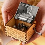 Caja de Música de Madera Personalizada con Foto Floral Vintage con Texto y Melodía Mecánica Regalo Conmemorativo para la Familia