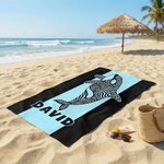 Personalisierte Farbe Blocking Tier schnell trocknen weich überdimensioniert Strandtuch mit Namen Sommer Urlaub Strand Party Geburtstag Geschenk für Familie Freunde