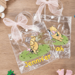 Personalized Cute Classic Winnie the Pooh Transparent Bag with Name Daily Use Birthday Gift for Children