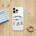 Personalized Cute Bear Pattern Initial Phone Case for iPhone with Name Birthday Gift for Newborns New Parents