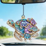 Personalised Crystal Turtle Sun Catcher Acrylic Ornament with Title and Names Mother's Day Birthday Gift for Mom Grandma