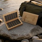 Boîte de rangement en bois pour la pêche à la mouche avec nom Utilisation quotidienne pour les activités de pêche Cadeau d'anniversaire pour les passionnés de pêche