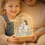 Lámpara de noche acrílica personalizada con nombre y título pintada a mano en estilo acuarela Decoración de la habitación Día de la madre Cumpleaños Regalo para recién nacidos Mamá
