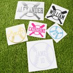 Personalisierte Multicolor Baseballschläger wasserdicht Helm Aufkleber Set von 5 mit Namen und Nummer Game Day Geburtstagsgeschenk für Baseball-Spieler-Enthusiasten