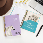 Personalized Horse Photo Planner 2026 Spiral A5 Notebook with Name and Weekly Monthly Planning Pages Birthday Gift for Horse Lovers