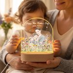 Lámpara de noche acrílica personalizada con nombre y título pintada a mano en estilo acuarela Decoración de la habitación Día de la madre Cumpleaños Regalo para recién nacidos Mamá