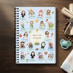 Cahier à spirales A5 personnalisé avec nom et 120 pages lignées Cadeau de prière de baptême pour enfants catholiques