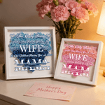 Personalized 1-6 Names Love Paper Flower Shadow Box Frame with Title Home Decor Anniversary Mother's Day Gift for Wife Woman