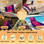 Personalisierte Farbe Blocking Tier schnell trocknen weich überdimensioniert Strandtuch mit Namen Sommer Urlaub Strand Party Geburtstag Geschenk für Familie Freunde