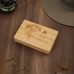 Boîte de rangement en bois pour la pêche à la mouche avec nom Utilisation quotidienne pour les activités de pêche Cadeau d'anniversaire pour les passionnés de pêche