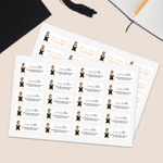 Personalized Cartoon Graduate Waterproof Stickers Labels with Name and Address DIY Gift Card Decor Graduation Celebration Party Favor for Graduates