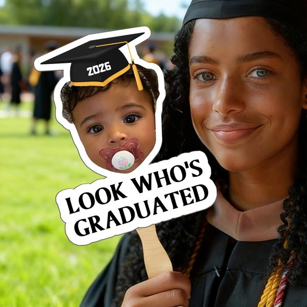 Personalised Cute Graduation Cap Childhood Photo Handheld Fan with Text Party Supplies Graduation Ceremony Gift for Graduates