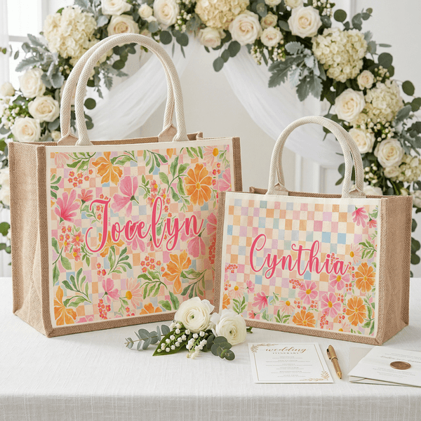 Sac en toile de jute avec nom Cadeau d'anniversaire de la fête des mères pour femme