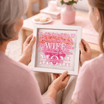 Personalized 1-6 Names Love Paper Flower Shadow Box Frame with Title Home Decor Anniversary Mother's Day Gift for Wife Woman