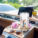 Gobelet personnalisé maman fille avec nom et fleur de naissance Cadeau de fête des mères pour maman grand-mère