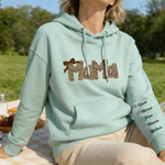Sweatshirt à capuche rétro imprimé léopard multicolore avec titre et nom Cadeau d'anniversaire de fête des mères pour maman grand-mère