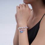 Personalisierte 1-5 Fotos Kreuz Perlen elastische Stretch-Armband Memorial religiöses Geschenk für Frauen Christen