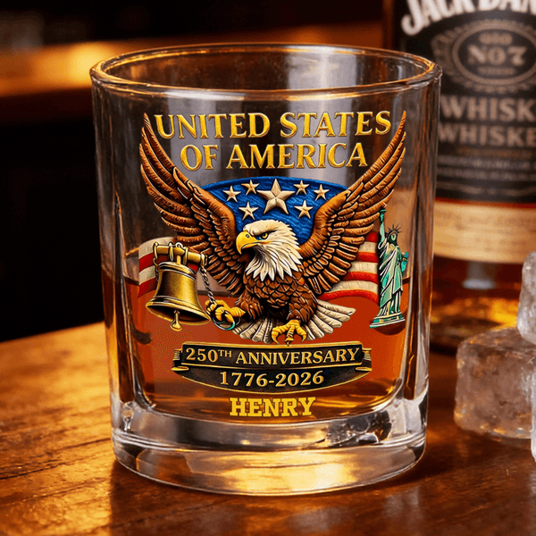 Verre à whisky personnalisé avec nom et année pour la fête des pères Cadeau d'anniversaire pour les hommes amoureux de la culture américaine
