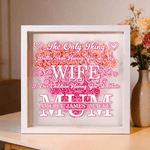 Personalized 1-6 Names Love Paper Flower Shadow Box Frame with Title Home Decor Anniversary Mother's Day Gift for Wife Woman