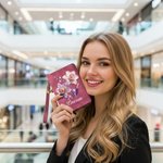 Personalized Pearl Effect Birth Flower Tri-Fold PU Leather Wristlet Wallet with Card Holder and Name Birthday Mother's Day Gift for Woman Mom