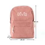 Gepersonaliseerde Meerkleurige Ribfluwelen Schoolrugzak met Geborduurde Naam Verjaardag of Terug-naar-School Cadeau voor Peuters en Kinderen