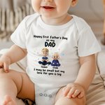 Personalised Cartoon Father Baby Character Star 100% Cotton T-shirt Baby Bodysuit Matching Outfit with Names 1st Father's Day Gift for Baby Dad