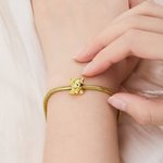 Henkilökohtainen Söpö Highland Cow Birthstone rannekoru Initial Dainty Korut Syntymäpäivä Ystävänpäivä Vuosipäivä Lahja naisille