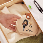 Personalised Birth Flower Cartoon Character Sewing Tool Box with Name Daily Storage Birthday Gift for Sewing Lovers