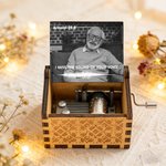 Caja de Música de Madera Personalizada con Foto Floral Vintage con Texto y Melodía Mecánica Regalo Conmemorativo para la Familia