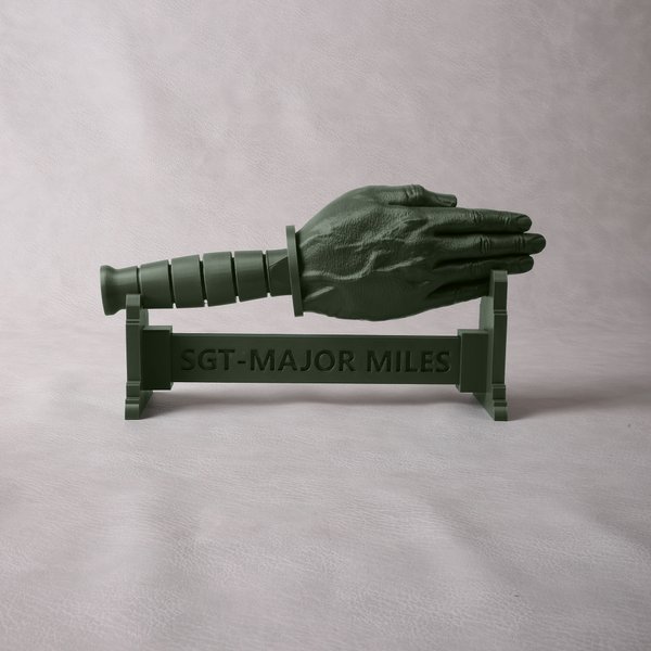 Personalized 3D Printed Tactical Knife Grip Knife Hand Ornament with Text Military Desk Decor Retirement Gift for Veterans Military Enthusiasts
