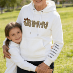 Sweatshirt à capuche rétro imprimé léopard multicolore avec titre et nom Cadeau d'anniversaire de fête des mères pour maman grand-mère