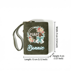 Personalized Mama Bow Flower PU Leather Wallet with Name and Wristlet Mother's Day Birthday Gift for Women