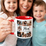 Tasse en céramique multicolore personnalisée 7 photos 11 oz 15 oz avec titre et texte Anniversaire Fête des mères Cadeau pour Maman Grand-mère