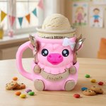 Personalisierte Highland Cow Ice Cream Pint Halter mit versteckten Würfel Schublade und Name Geburtstag Geschenk für Highland Cow Liebhaber