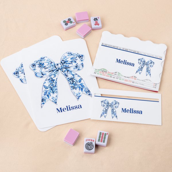 Juego de Lector de Líneas de Mahjong y Mezclador de Baldosas de Acrílico Chinoiserie Personalizado con Nombre Regalo de Noche de Juegos de Mahjong para Entusiastas del Mahjong
