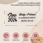 Personalisierte Klasse von 2026 Graduierung Saison Adresse Etiketten Aufkleber mit Namen Umschlag Einladung Dekor Graduierung Party Favor für Absolvent Lehrer
