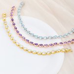 Personligt Teardrop Birthstone Tennisarmband Elegant Dainty Smycken Födelsedag Mors dag Jubileum Present till mamma Fru Flickvän Vän