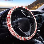 Housse de protection pour volant de voiture personnalisée avec nom et nuage de mots Cadeau d'anniversaire pour famille, ami, propriétaire de voiture