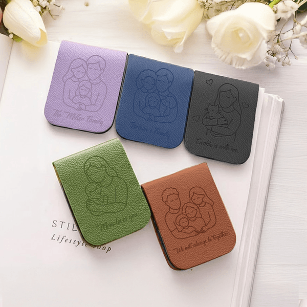 Marque-page magnétique en cuir PU avec texte Cadeau d'anniversaire Cadeau de fête des mères pour les rats de bibliothèque