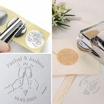 Gepersonaliseerde initialen combinatie boek Embossing stempel Hand Held Embosser met naam en datum bruiloft verloving geschenk voor paar pasgetrouwde