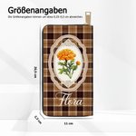 Personalisierte Karo-Brieftasche aus PU-Leder | mit Geburtsblume und Namen | im Vintage-Stil | mehrere Fächer | Muttertag Geburtstag Geschenk für Frau