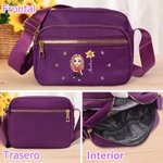 Bolso bandolera personalizado de nylon con nombre personaje animado flor de nacimiento y correa ajustable regalo de cumpleaños y Navidad para familia