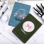 Personalised Bow Pink Design Golf Scorecard Holder with Name and Pencil Loop Golf Accessories Gift for Golf Lover Coach