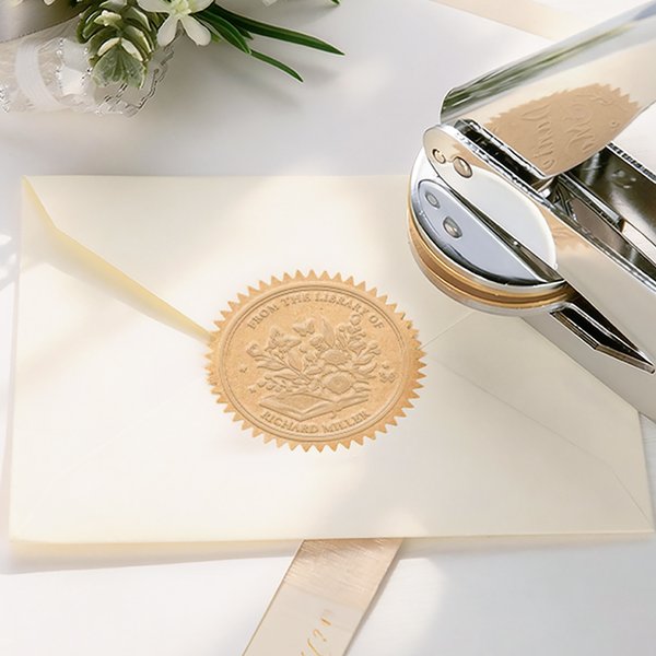 Gepersonaliseerde bloemen boek Embosser Populaire bloemen boek envelop stempel Ex Libris Verjaardag Verjaardagscadeau voor het lezen van bloemen liefhebbers