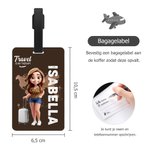 Gepersonaliseerde Cartoonfiguur Bagagelabel met Naam Perfect als Reisaccessoire en Verjaardagscadeau voor Familie en Reisliefhebbers