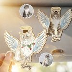 Personlig akvarell ängel design husdjur foto bil visir klipp med namn bil tillbehör husdjur förlust minnesgåva för husdjursägare älskare