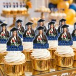 Personalised Graduation Photo Cupcake Topper with Name and Year Celebration Party Decor Graduation Gift for 2026 Graduates Students
