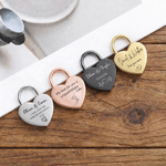 Personalised Romantic Love Name Date Design Heart-Shaped Lock with Key Wedding Anniversary Valentine's Day Gift for Couple