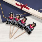 Personalised Graduation Photo Cupcake Topper with Name and Year Celebration Party Decor Graduation Gift for 2026 Graduates Students